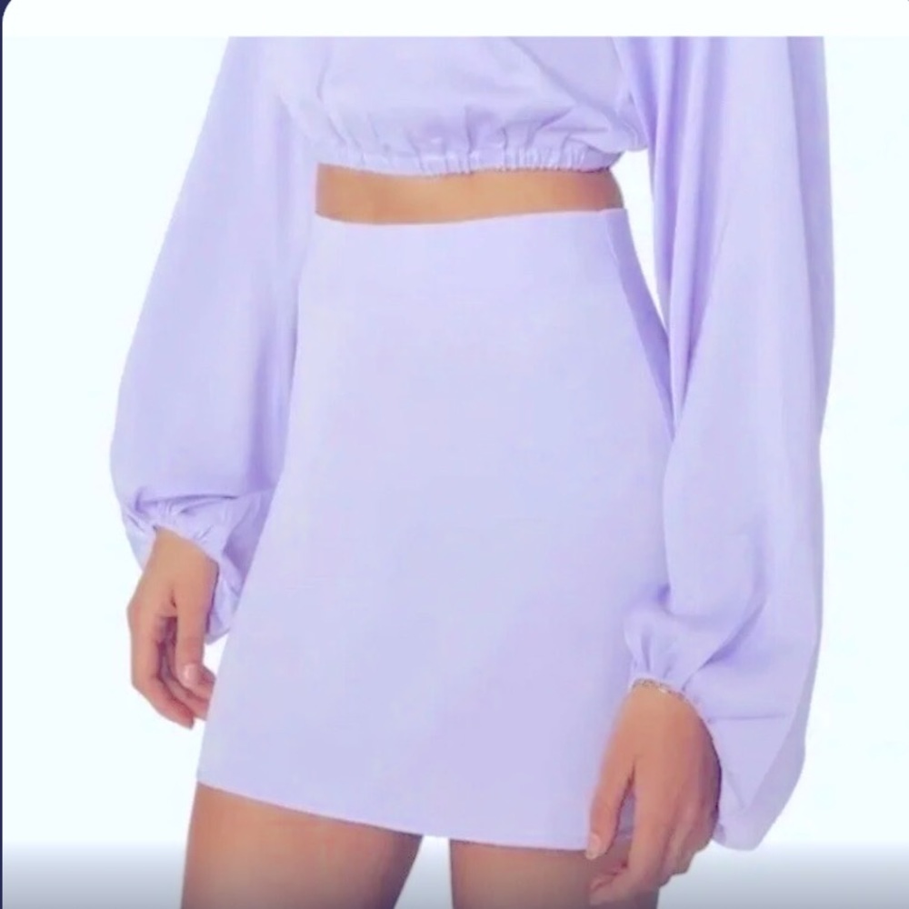 Nwt We Wore What Mini Slip Skirt In Heather Purple Size Xs